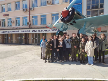 Студенты Новосибирского ГАУ на экскурсии в музее Новосибирского авиационного завода им. В.П. Чкалова